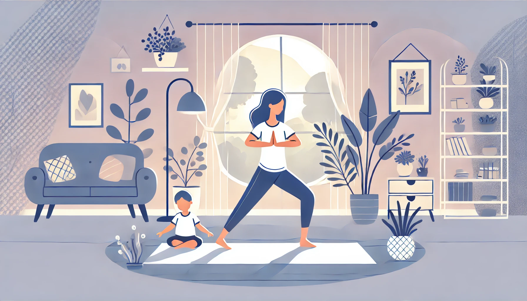 Maman solo fait du yoga